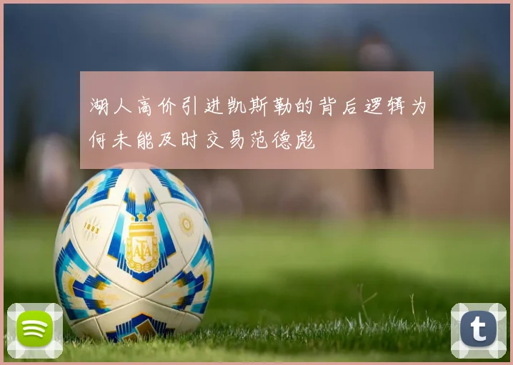 湖人高价引进凯斯勒的背后逻辑为何未能及时交易范德彪